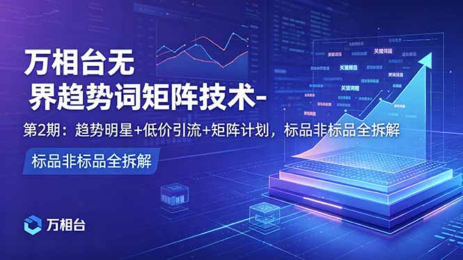 万相台无界趋势词矩阵技术-第2期:趋势明星+低价引流+矩阵计划,标品非标品全拆解-老吴出海笔记