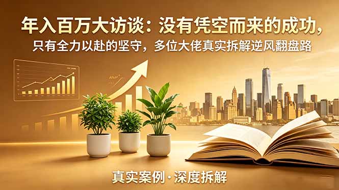 年入百万大访谈-更新：没有凭空而来的成功，只有全力以赴的坚守，多位大佬真实拆解逆风翻盘路-老吴出海笔记