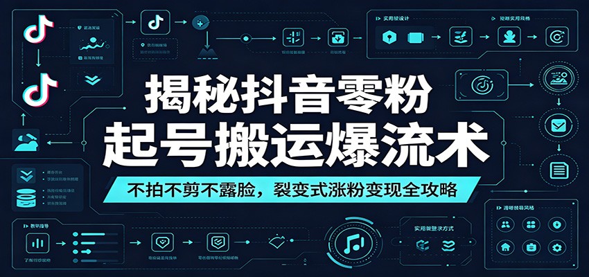 揭秘抖音零粉起号搬运爆流术:不拍不剪不露脸,裂变式涨粉变现全攻略-老吴出海笔记