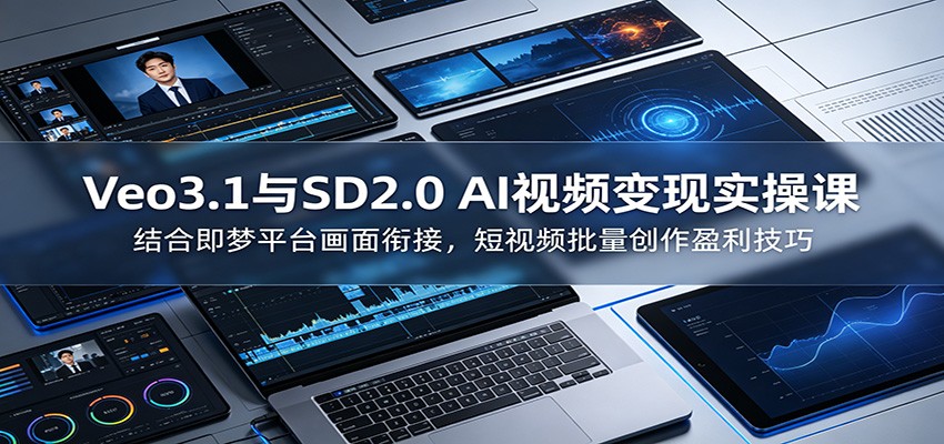 Veo3.1与SD2.0 AI视频变现实操课课:结合即梦平台画面衔接,短视频批量创作盈利技巧-老吴出海笔记