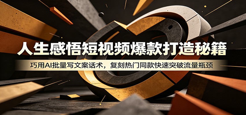人生感悟短视频爆款打造秘籍：巧用A 批量写文案话术，复刻热门同款快速突破流量瓶颈-老吴出海笔记