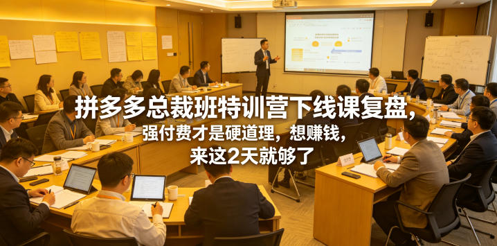 拼多多总裁班特训营下线课复盘,强付费才是硬道理,想賺钱,来这2天就够了-老吴出海笔记