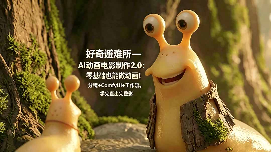 好奇避难所—AI动画电影制作2.0：零基础也能做动画！分镜+ComfyUI+工作流，学完直出完整影片-老吴出海笔记