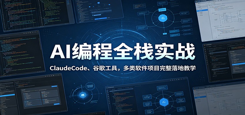 AI编程全栈实战:ClaudeCode、谷歌工具,多类软件项目完整落地教学-老吴出海笔记