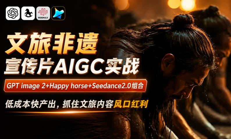 文旅非遗宣传片AIGC实战,GPT image 2+Happy horse+Seedance2.0组合,低成本快产出,抓住文旅内容风口红利-老吴出海笔记