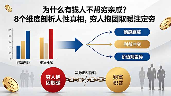付费文章:为什么有钱人不帮穷亲戚?8个维度剖析人性真相,穷人抱团取暖注定穷-老吴出海笔记