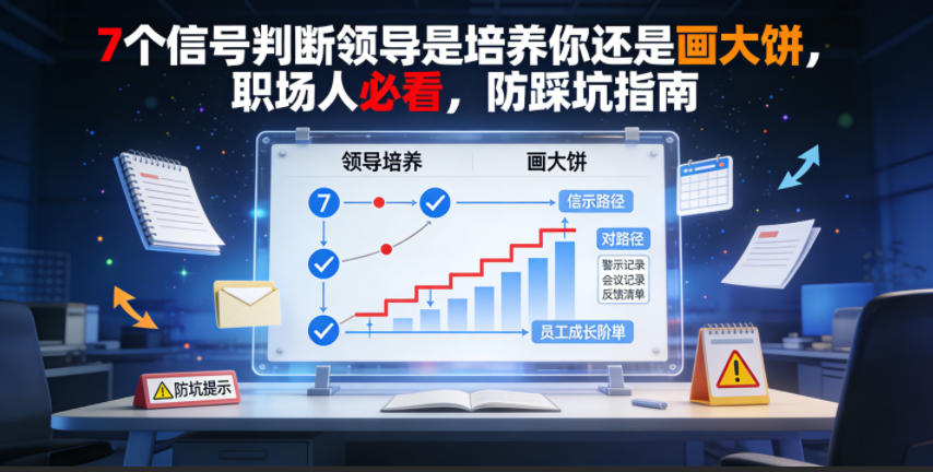 付费文章:7个信号判断领导是培养你还是画大饼,职场人必看,防踩坑指南-老吴出海笔记
