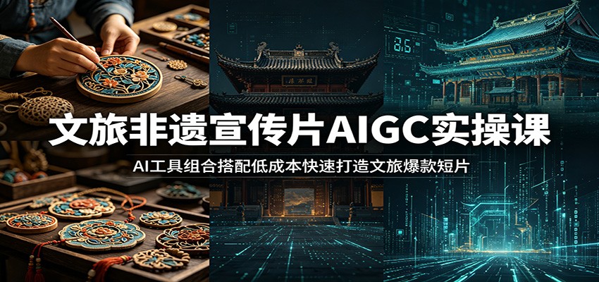 文旅非遗宣传片AIGC实操课:AI工具组合搭配低成本快速打造文旅爆款短片-老吴出海笔记
