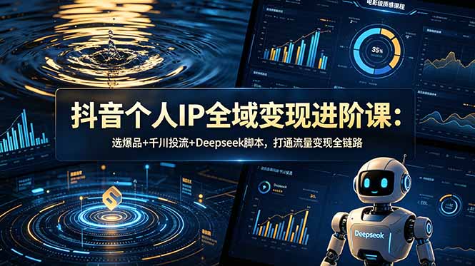 抖音个人IP全域变现进阶课-更新26年6月:选爆品+千川投流+Deepseek脚本,打通流量变现全链路-老吴出海笔记