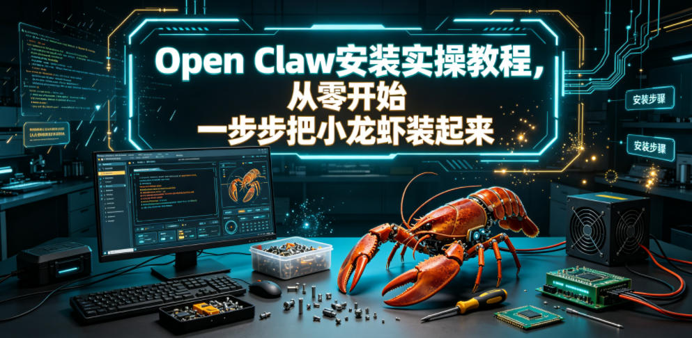 Open Claw安装实操教程,从零开始一步步一步步把小龙虾装起来-老吴出海笔记