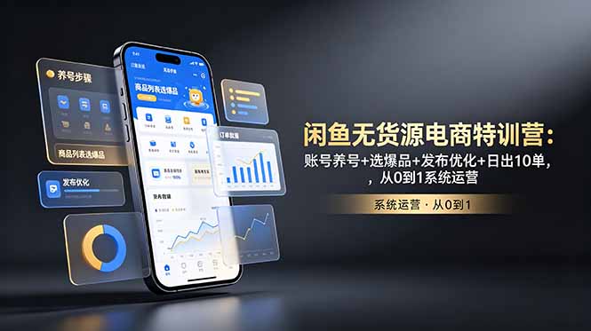 闲鱼无货源电商特训营:账号养号+选爆品+发布优化+日出10单,从0到1系统运营-老吴出海笔记