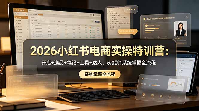 2026小红书电商实操特训营：开店+选品+笔记+工具+达人，从0到1系统掌握全流程-老吴出海笔记