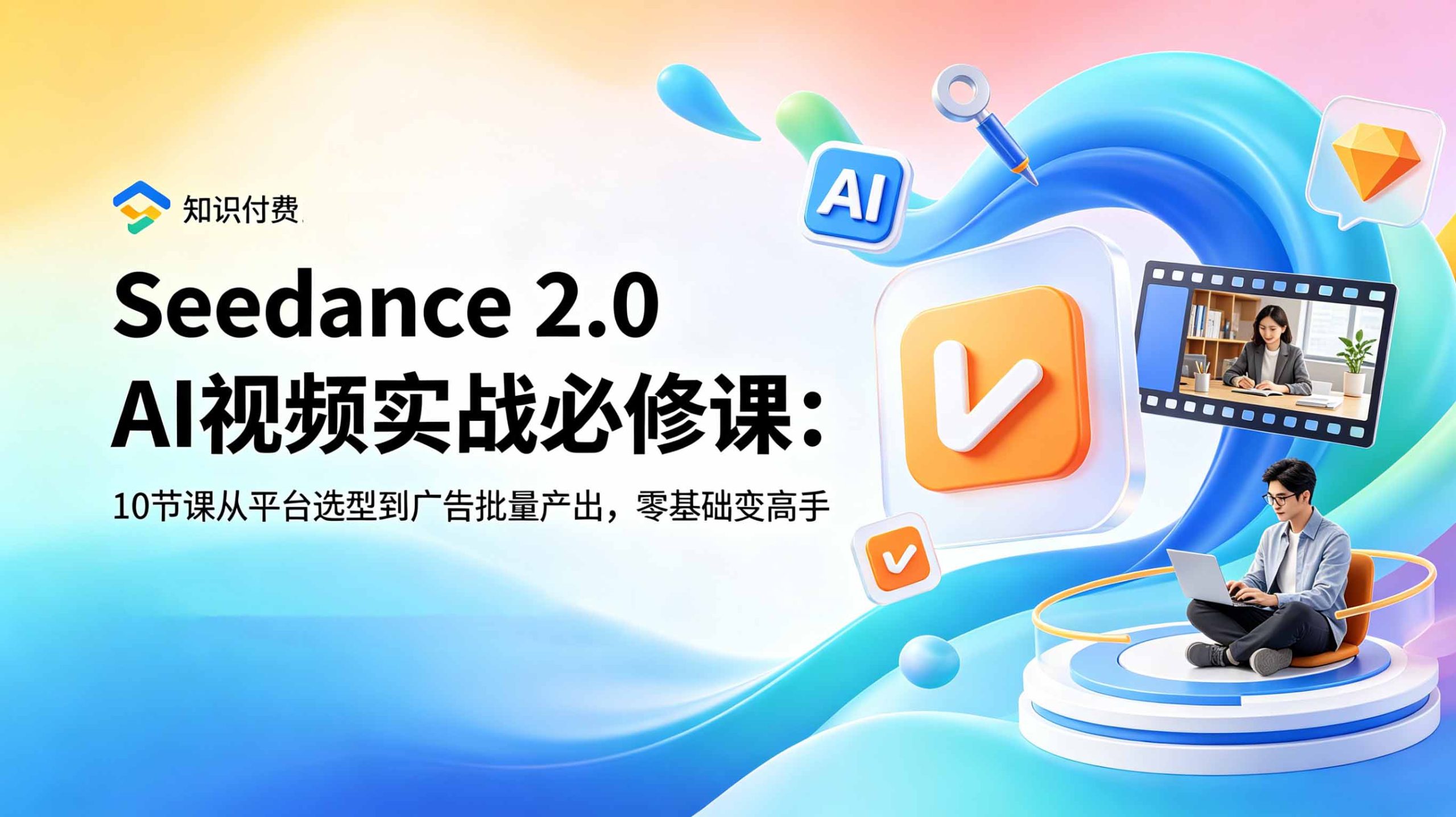 Seedance 2.0 AI视频实战必修课：10节课从平台选型到广告批量产出，零基础变高手-老吴出海笔记