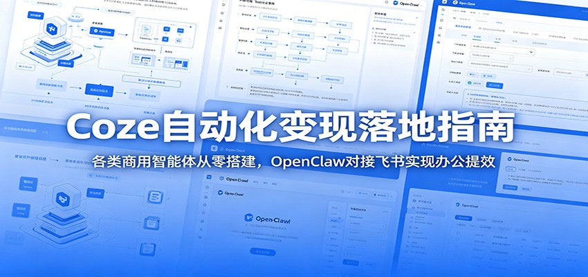 Coze自动化变现落地指南:各类商用智能体从零搭建,OpenClaw对接飞书实现办公提效-老吴出海笔记