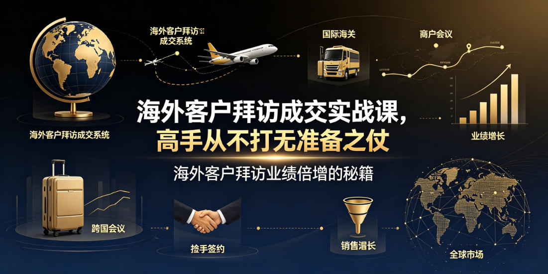 海外客户拜访成交实战课,高手从不打无准备之仗,海外客户拜访业绩倍增的秘籍-老吴出海笔记