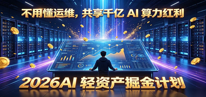 不用懂运维,共享千亿 AI 算力红利,2026AI 轻资产掘金计划-老吴出海笔记