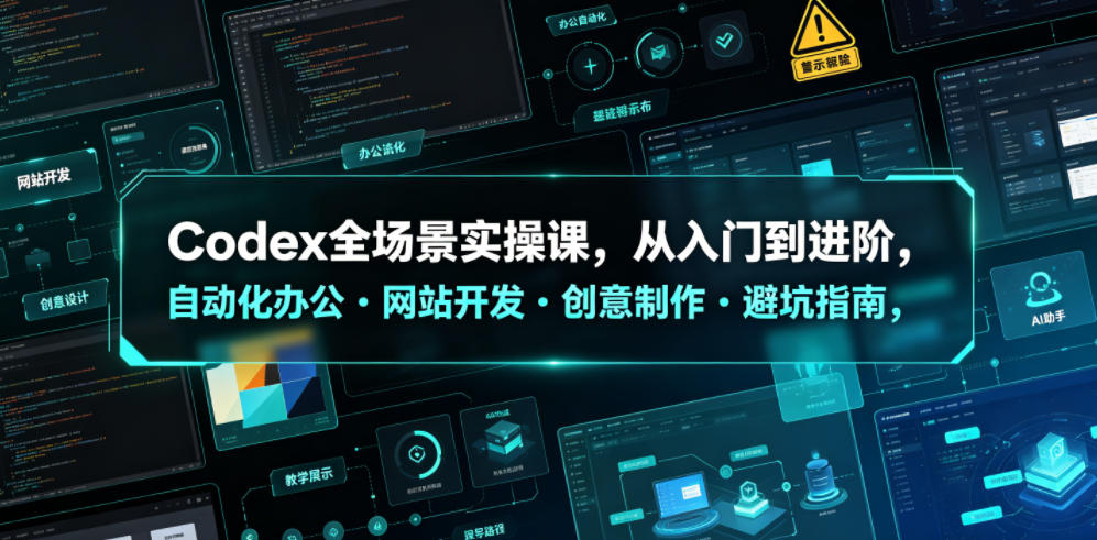 Codex全场景实操课,从入门到进阶,自动化办公・网站开发・创意制作・避坑指南,全流程教学-老吴出海笔记