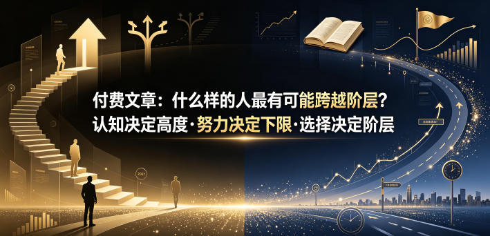 付费文章:什么样的人最有可能跨越阶层?认知决定高度·努力决定下限·选择决定阶层-老吴出海笔记