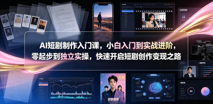AI短剧制作入门课，小白入门到实战进阶，零起步到独立实操，快速开启短剧创作变现之路-老吴出海笔记