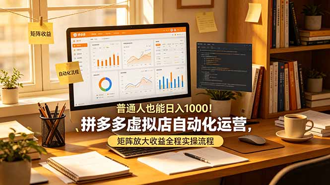 普通人也能日入 1000！拼多多虚拟店自动化运营，矩阵放大收益全程实操流程-老吴出海笔记
