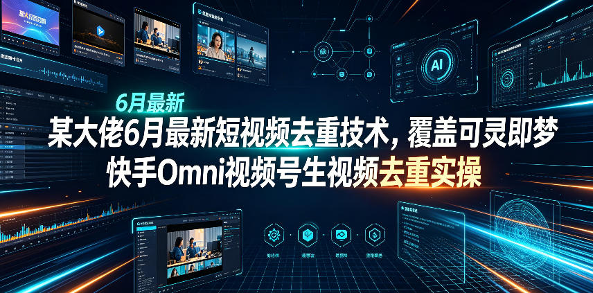 某大佬6月最新短视频去重技术，覆盖可灵即梦快手Omni视频号生视频去重实操-老吴出海笔记