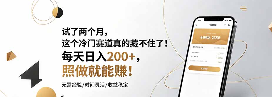 试了两个月,这个冷门赛道真的藏不住了!每天日入200+,照做就能赚!-老吴出海笔记