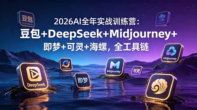 2026AI全年实战训练营：豆包+DeepSeek+Midjourney+即梦+可灵+海螺，全工具链-老吴出海笔记