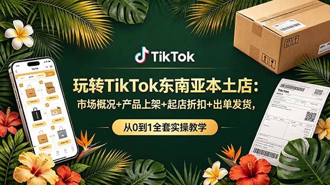玩转TikTok东南亚本土店：市场概况+产品上架+起店折扣+出单发货，从0到1全套实操教学-老吴出海笔记