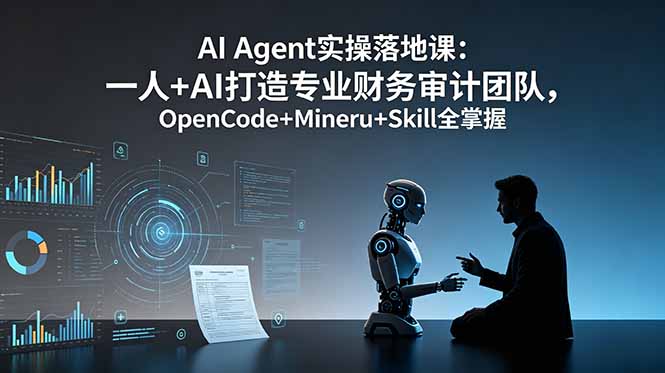 AI Agent实操落地课:一人+AI打造专业财务审计团队,OpenCode+Mineru+Skill全掌握-老吴出海笔记
