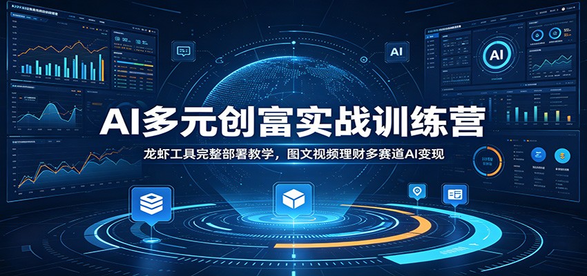 AI多元创富实战训练营：龙虾工具完整部署教学，图文视频理财多赛道AI变现-老吴出海笔记