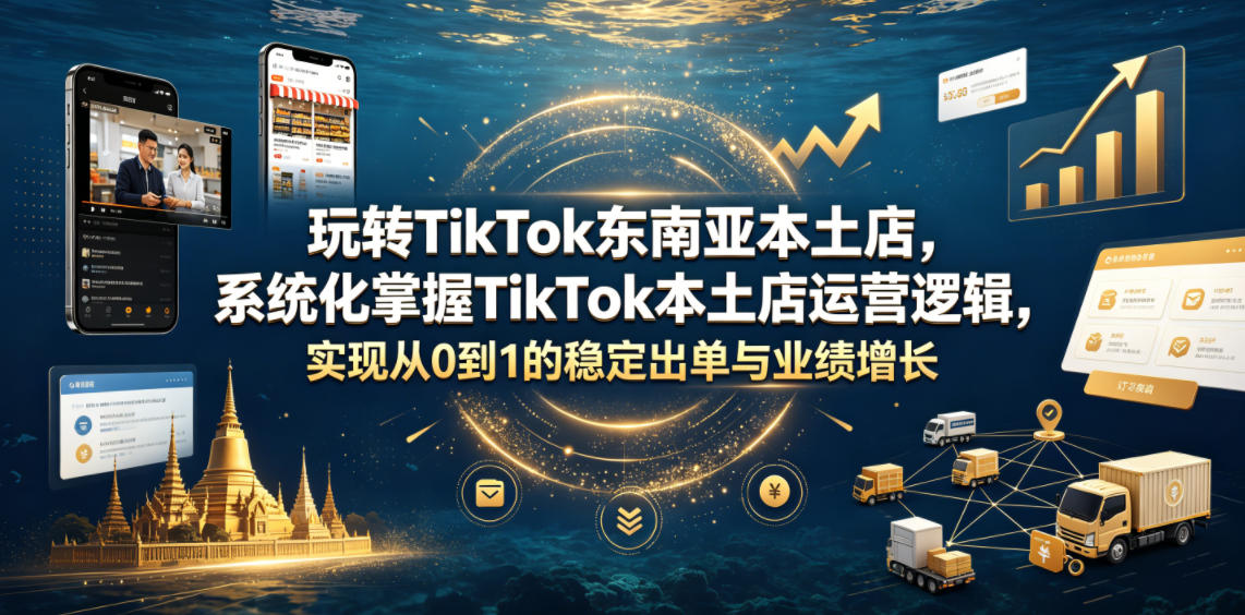 玩转TikTok东南亚本土店,系统化掌握TikTok本土店运营逻辑,实现从0到1的稳定出单与业绩增长-老吴出海笔记