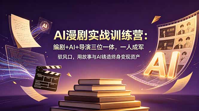 AI漫剧实战训练营：编剧+AI+导演三位一体，一人成军 驭风口，用故事与AI铸造终身变现资产-老吴出海笔记