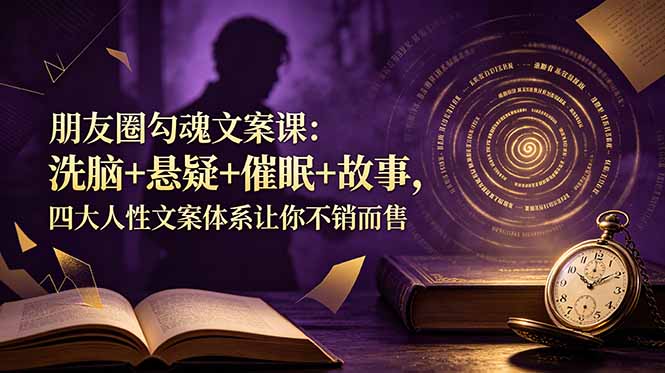 朋友圈勾魂文案课：洗脑+悬疑+催眠+故事，四大人性文案体系让你不销而售-老吴出海笔记
