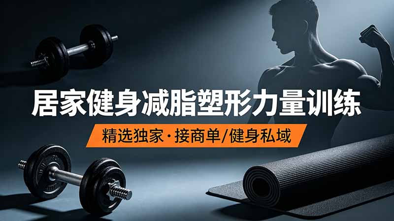 抖音健身热门短视频教学：居家健身减脂塑形力量训练，精选独家，接商单或者健身私域-老吴出海笔记
