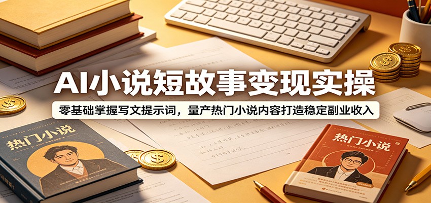AI小说短故事变现实操:零基础掌握写文提示词,量产热门小说内容打造稳定副业收入-老吴出海笔记