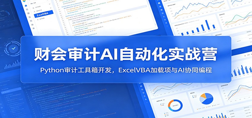 财会审计AI自动化实战营:Python审计工具箱开发,ExcelVBA加载项与AI协同编程-老吴出海笔记