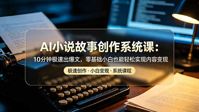 AI小说故事创作系统课：10分钟极速出爆文，零基础小白也能轻松实现内容变现-老吴出海笔记