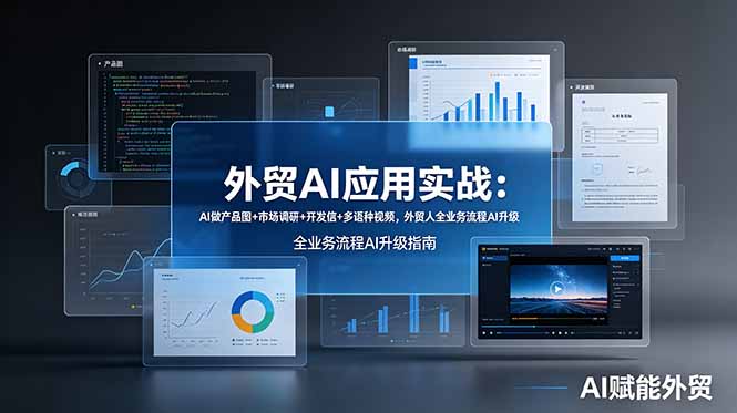 外贸AI应用实战:AI做产品图+市场调研+开发信+多语种视频,外贸人全业务流程AI升级-老吴出海笔记