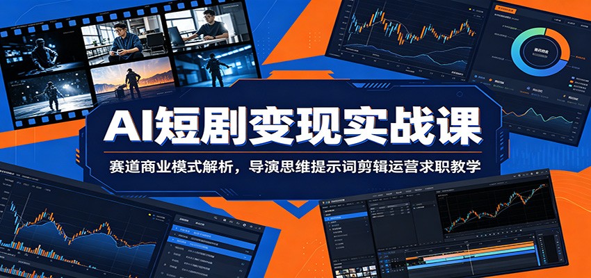 AI短剧变现实战课：赛道商业模式解析，导演思维提示词剪辑运营求职教学-老吴出海笔记