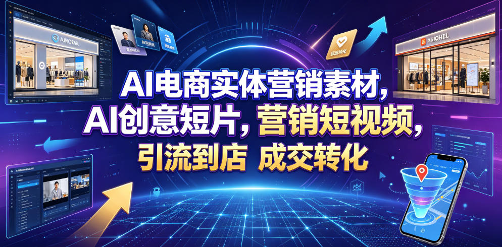 AI电商实体营销素材,AI创意短片,高效打造营销短视频,轻松引流到店,稳定提升门店客流与成交转化-老吴出海笔记