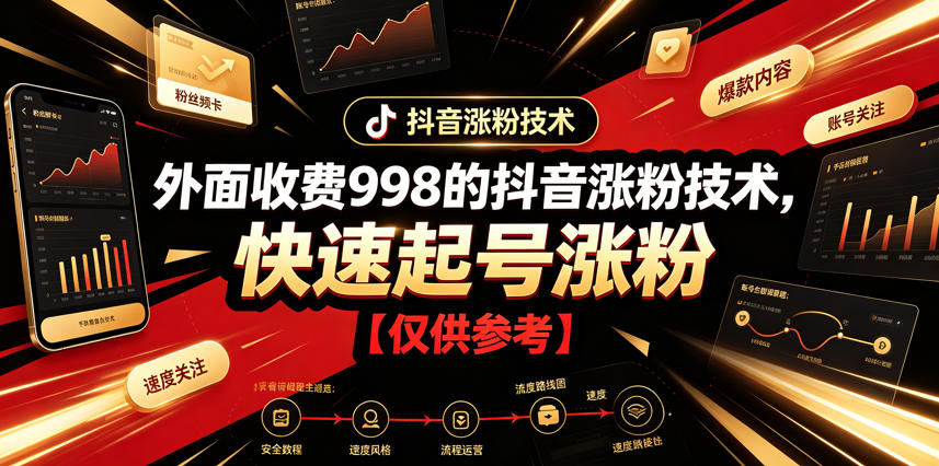 外面收费998的抖音涨粉技术,快速起号涨粉【仅供参考】-老吴出海笔记