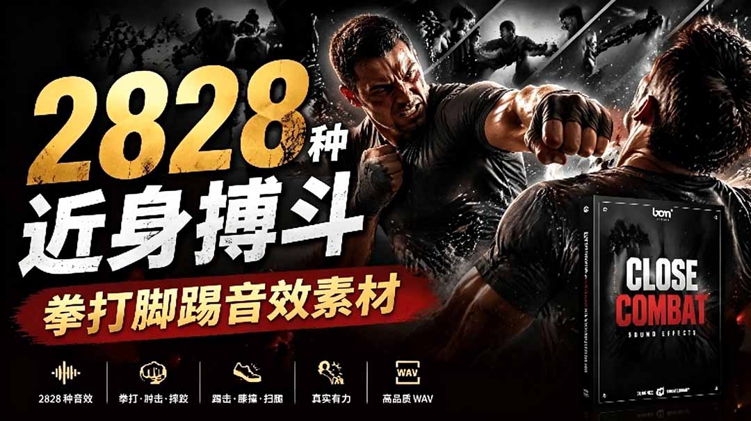宝藏级别音效!2828种近身搏斗拳打脚踢音效素材,全部中文分类,免解压使用 Close Combat-老吴出海笔记