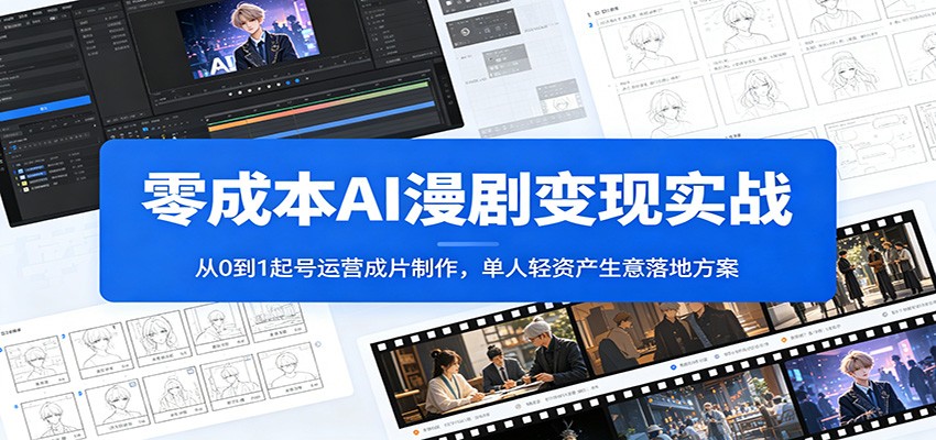 零成本AI漫剧变现实战：从0到1起号运营成片制作，单人轻资产生意落地方案-老吴出海笔记