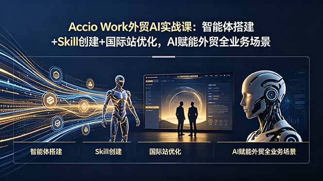 Accio Work外贸AI实战课:智能体搭建+Skill创建+国际站优化,AI赋能外贸全业务场景-老吴出海笔记