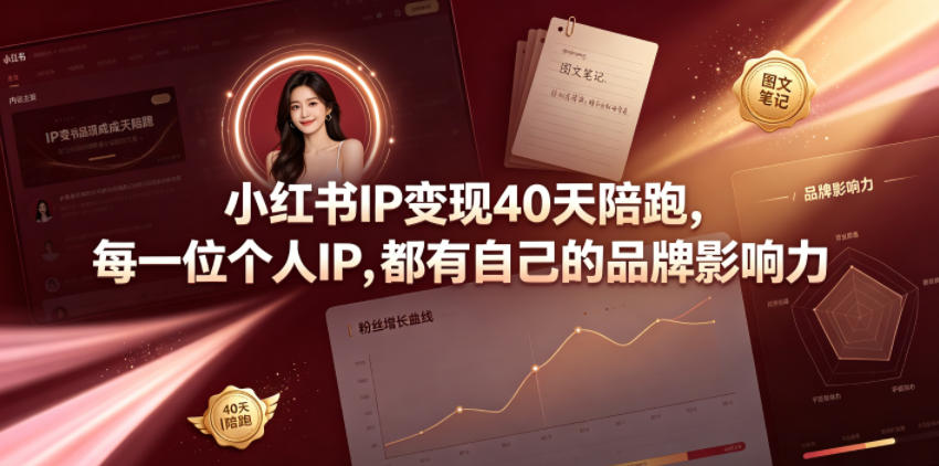 小红书IP变现40天陪跑,每一位个人IP,都有自己的品牌影响力-老吴出海笔记