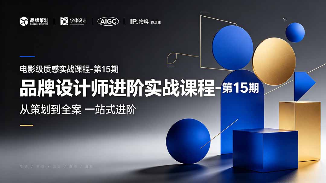 品牌设计师进阶实战课程-第15期,从策划到全案,品牌策划+中英文字体+标志设计+AIGC+IP+物料+VI+作品集一站式进阶-老吴出海笔记
