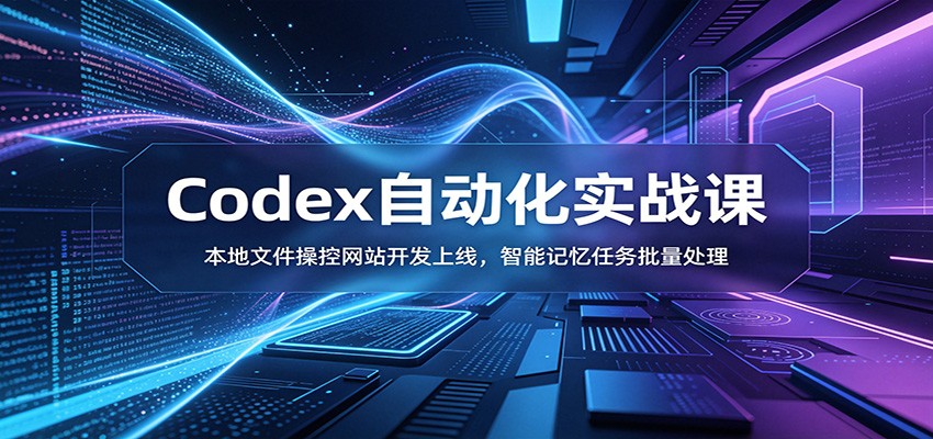 Codex自动化实战课：本地文件操控网站开发上线，智能记忆任务批量处理-老吴出海笔记