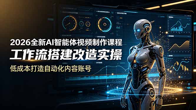 2026全新AI Codex智能体视频制作课程,工作流搭建改造实操,低成本打造自动化内容账号-老吴出海笔记