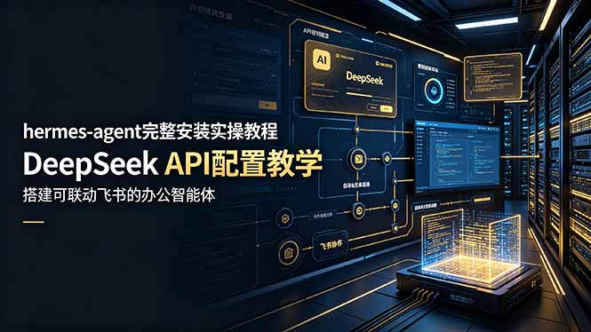 hermes-agent完整安装实操教程,DeepSeek API配置教学,搭建可联动飞书的办公智能体-老吴出海笔记