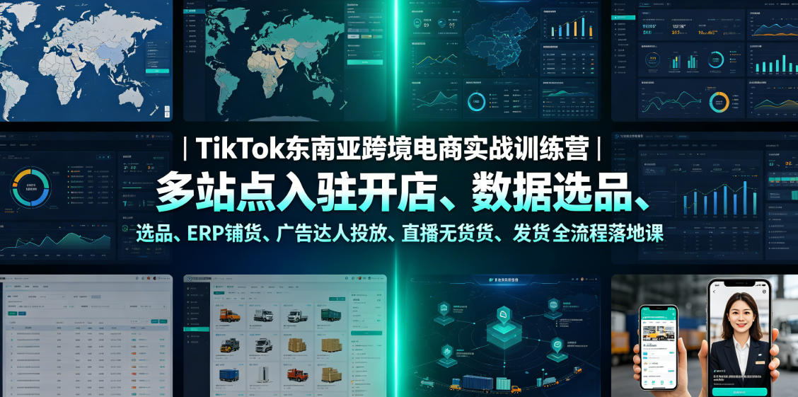 TikTok东南亚跨境电商实战训练营｜多站点入驻开店、数据选品、ERP铺货、广告达人投放、直播无货源发货全流程落地课-老吴出海笔记